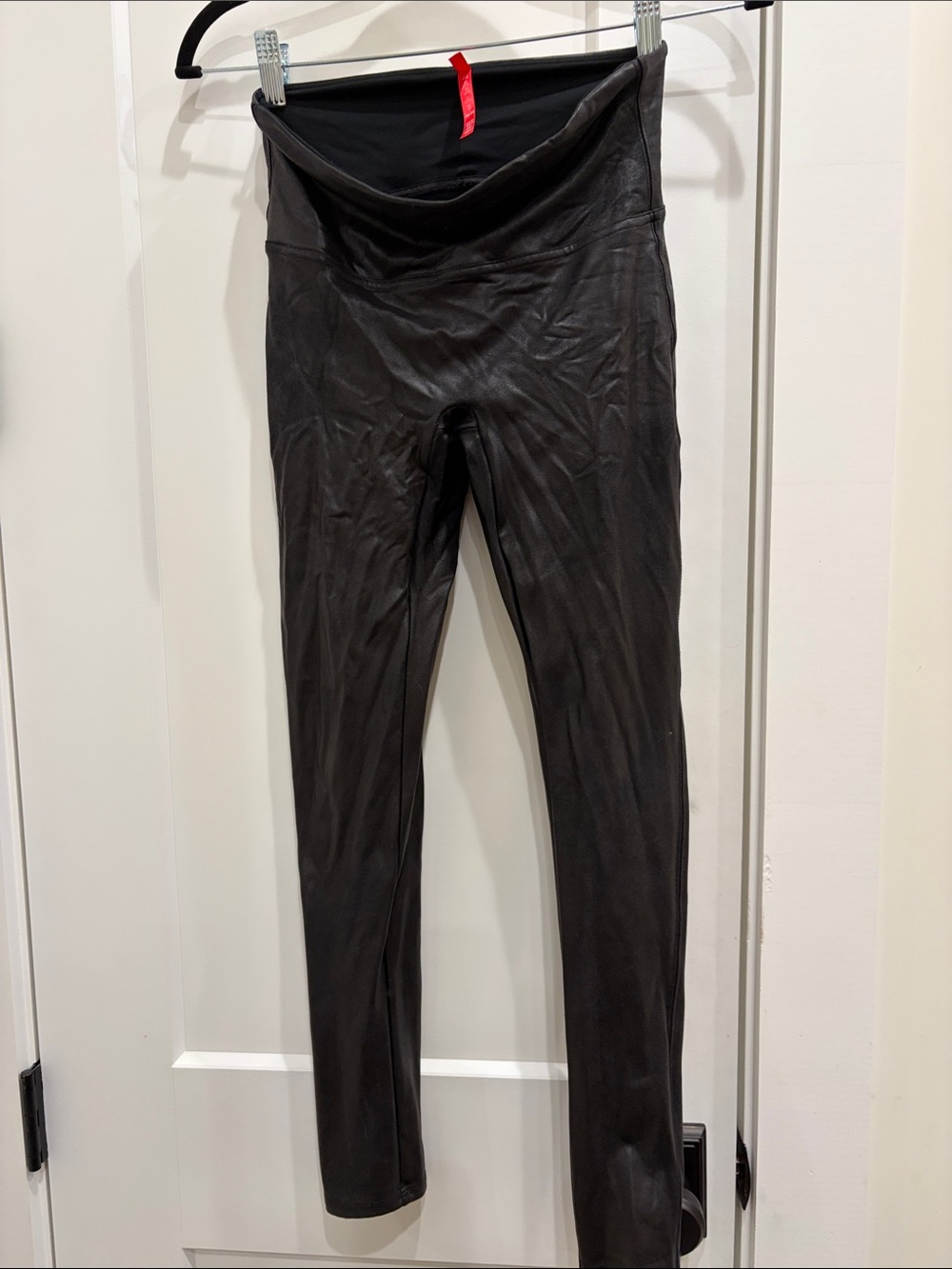SPANX Black Faux Leather-Look Leggings